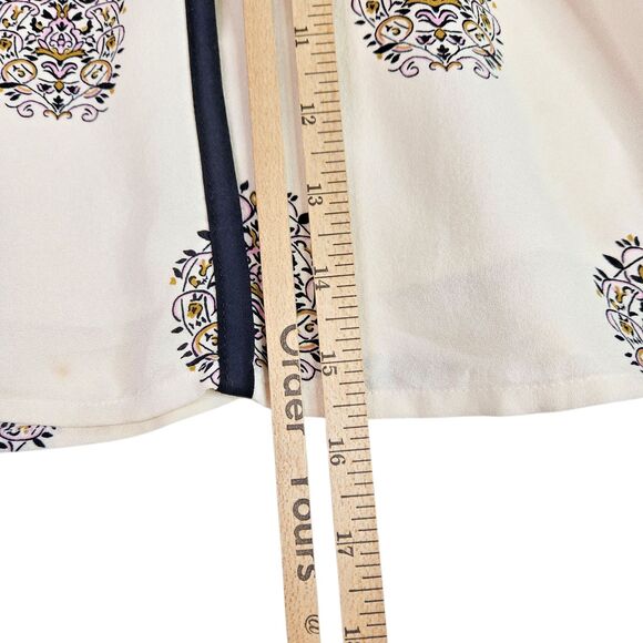 A.L.C. Skirt Womens 0 Cream Black Silk Geometric Medallion Flare Ballet Siren - Picture 8 of 11